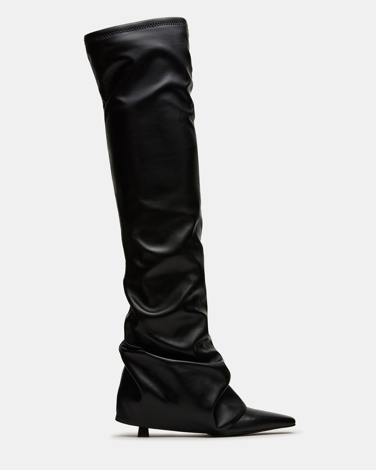 TATIANA Black Square Toe Cuffed Knee-High Women's Boot - Steve Madden