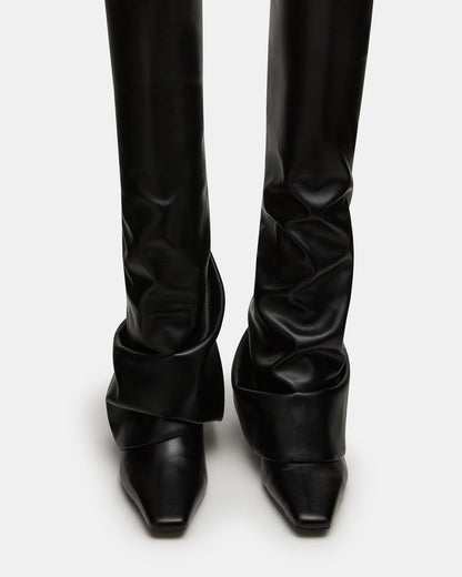 TATIANA Black Square Toe Cuffed Knee-High Women's Boot - Steve Madden
