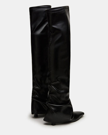 TATIANA Black Square Toe Cuffed Knee-High Women's Boot - Steve Madden