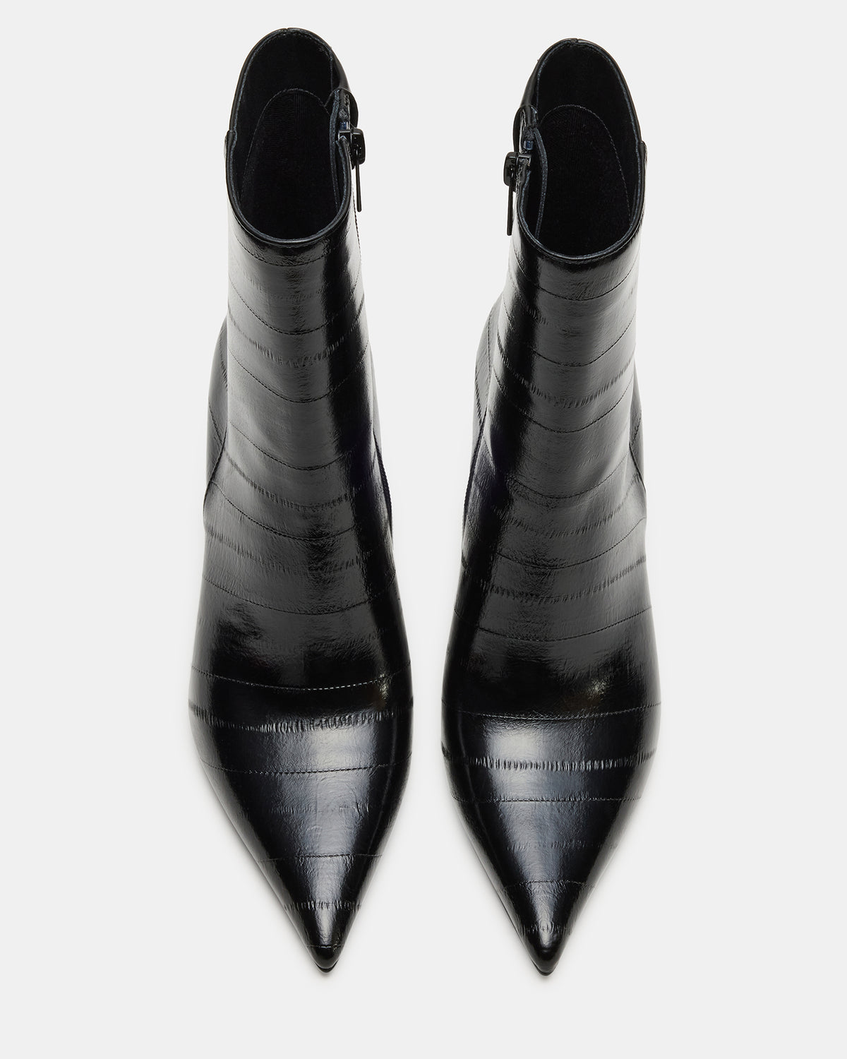 AUDREANA Black Eel Pointed-Toe Block Heel Women's Ankle Boot - Steve Madden