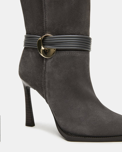 KYNDALL Grey Suede Pointed-Toe Stiletto Heeled Knee-High Women's Boot - Steve Madden