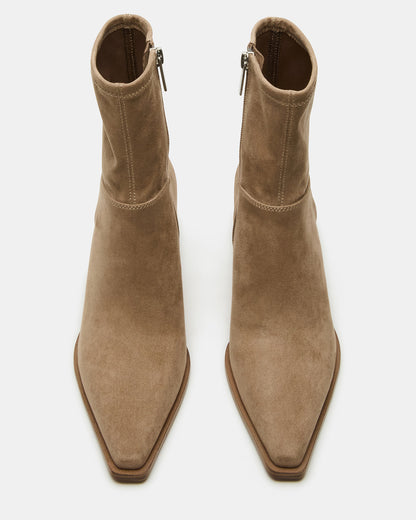 STASIA Taupe Pointed-Toe Kitten Heel Women's Ankle Boot - Steve Madden