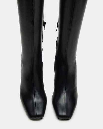 HOLLY Black Wide Calf Women's Knee-High Square-Toe Boot - Steve Madden