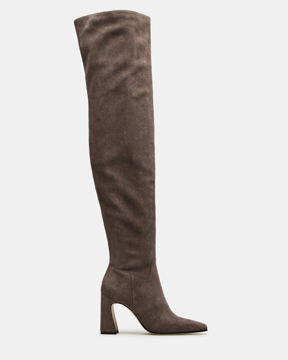 STRATUS Grey Suede Over-The-Knee Boot | Women's Boots - Steve Madden
