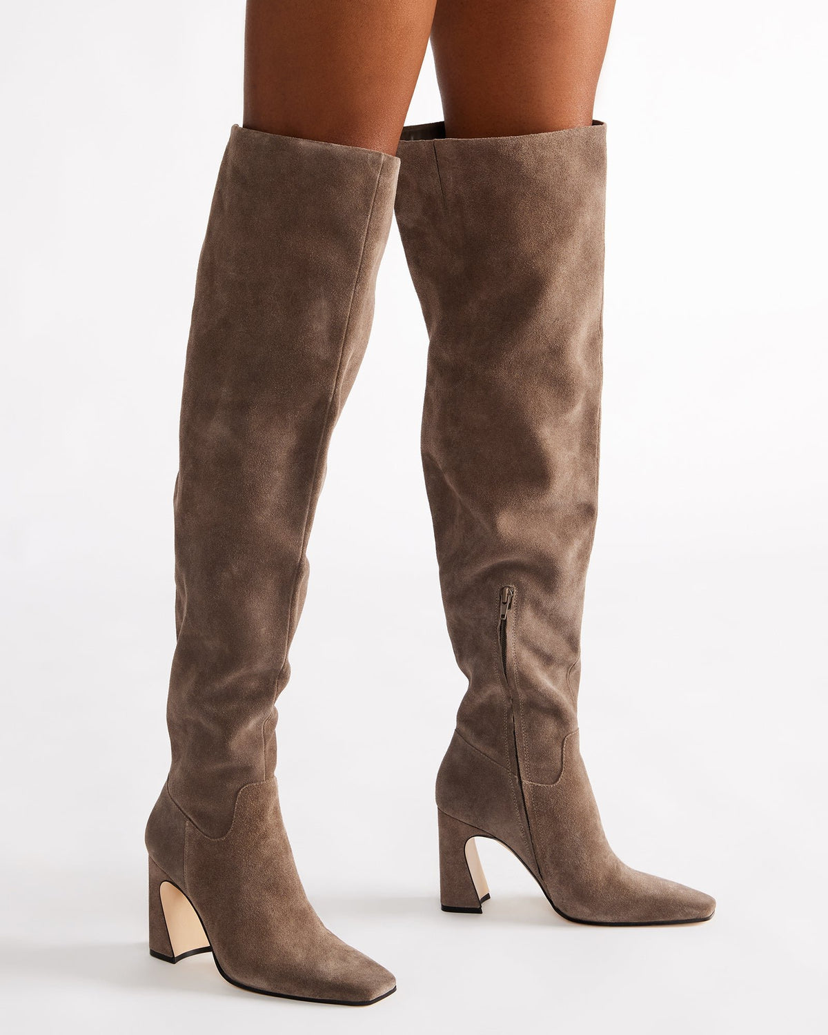 STRATUS Grey Suede Over-The-Knee Boot | Women's Boots - Steve Madden