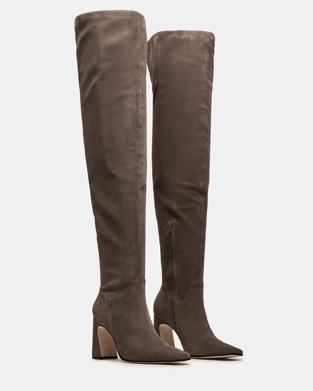 STRATUS Grey Suede Over-The-Knee Boot | Women's Boots - Steve Madden