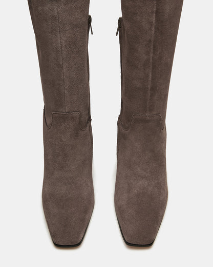 STRATUS Grey Suede Over-The-Knee Boot | Women's Boots - Steve Madden