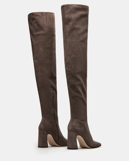 STRATUS Grey Suede Over-The-Knee Boot | Women's Boots - Steve Madden