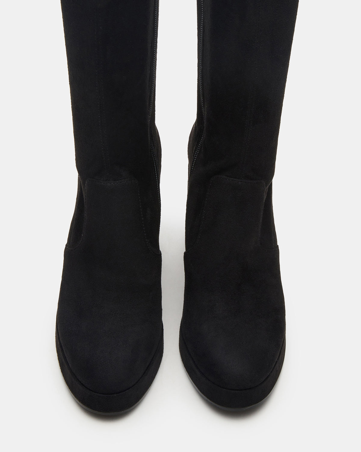 TWAIN Black Wide Calf Knee-High Block Heel Women's Boot - Steve Madden