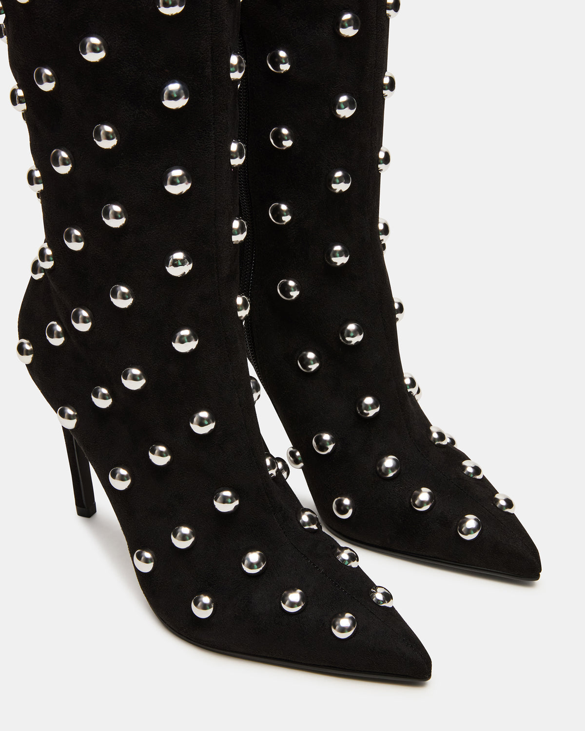 NITRO Black Studs Pointed-Toe Stiletto Heel Knee-High Women's Boots - Steve Madden