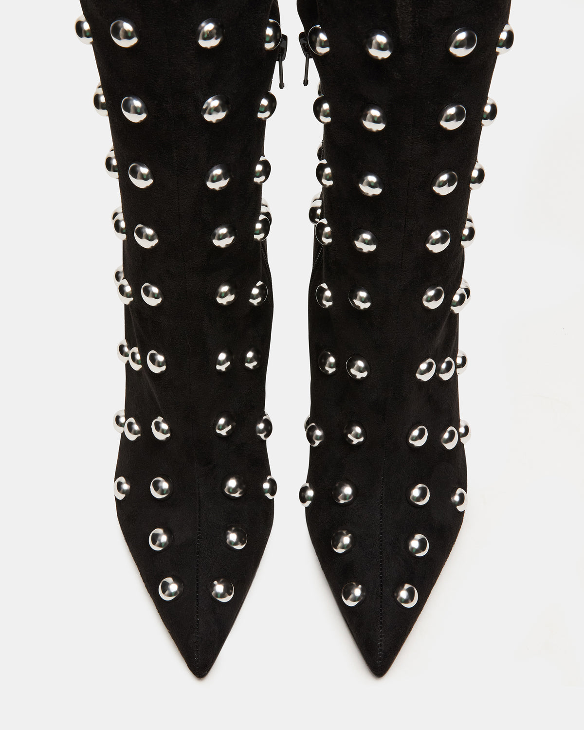 NITRO Black Studs Pointed-Toe Stiletto Heel Knee-High Women's Boots - Steve Madden