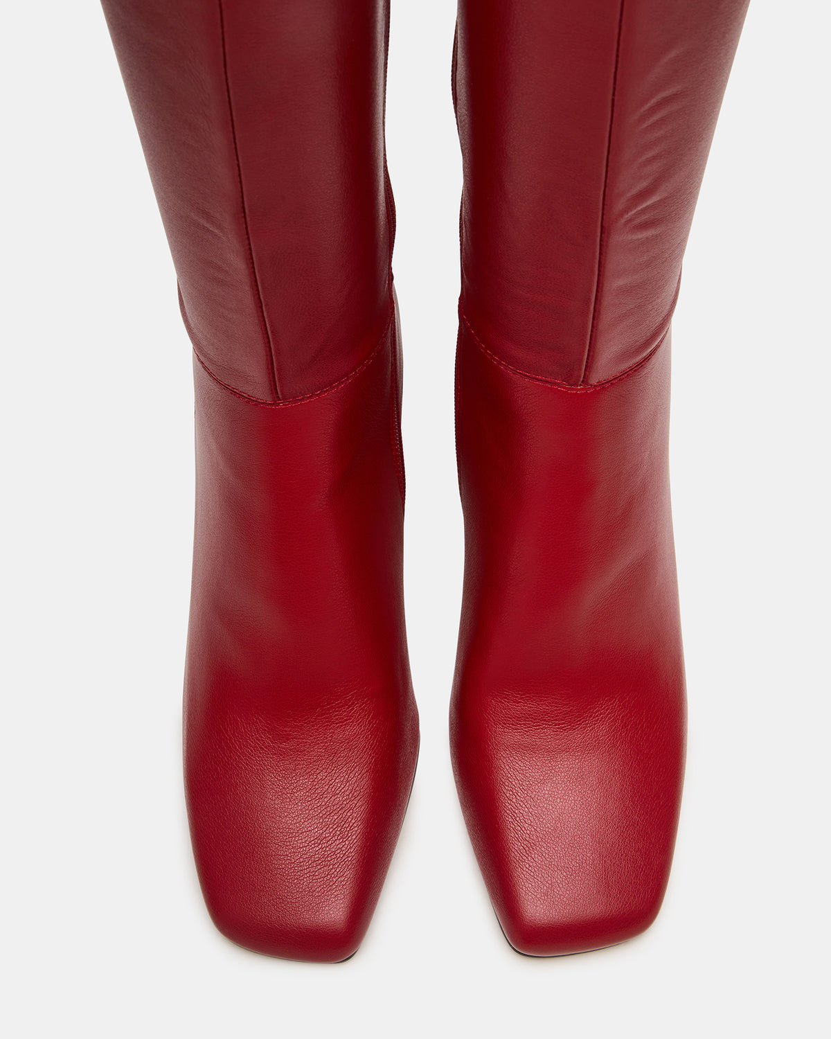 ELLIOT Red Square-Toe Knee-High Block Heel Women's Boot - Steve Madden