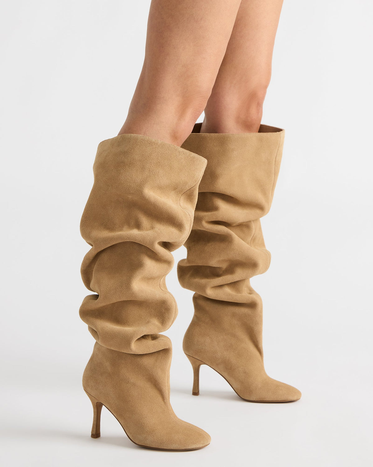 ALLISON Taupe Suede Over-The-Knee Heeled Women's Boot - Steve Madden