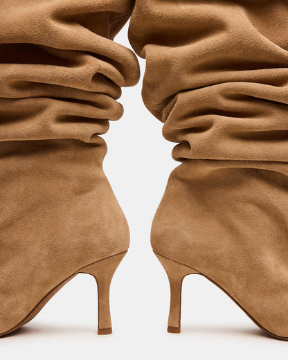 ALLISON Taupe Suede Over-The-Knee Heeled Women's Boot - Steve Madden