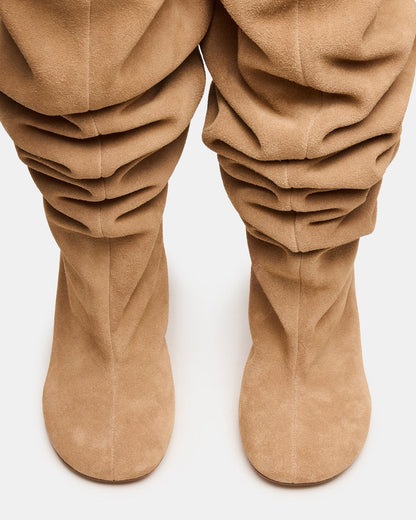 ALLISON Taupe Suede Over-The-Knee Heeled Women's Boot - Steve Madden