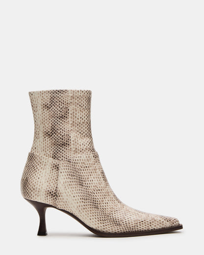 STASIA Natural Snake Pointed-Toe Kitten Heel Women's Ankle Boot - Steve Madden