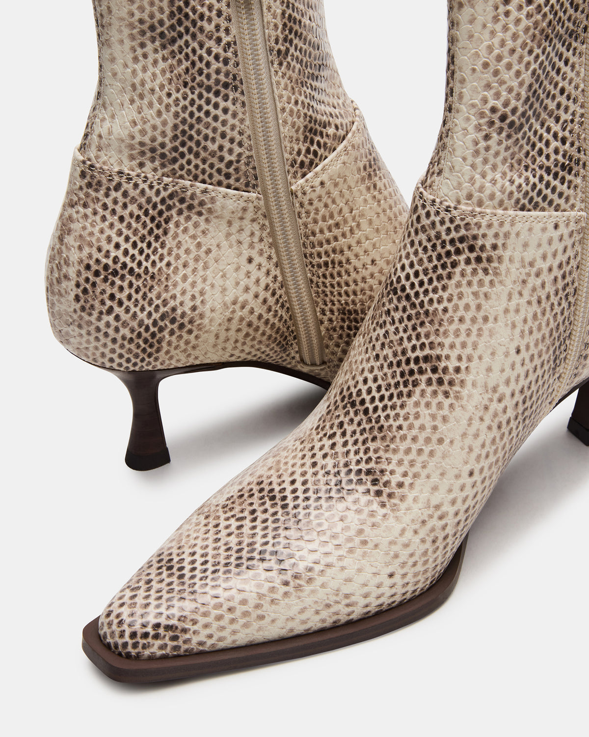 STASIA Natural Snake Pointed-Toe Kitten Heel Women's Ankle Boot - Steve Madden