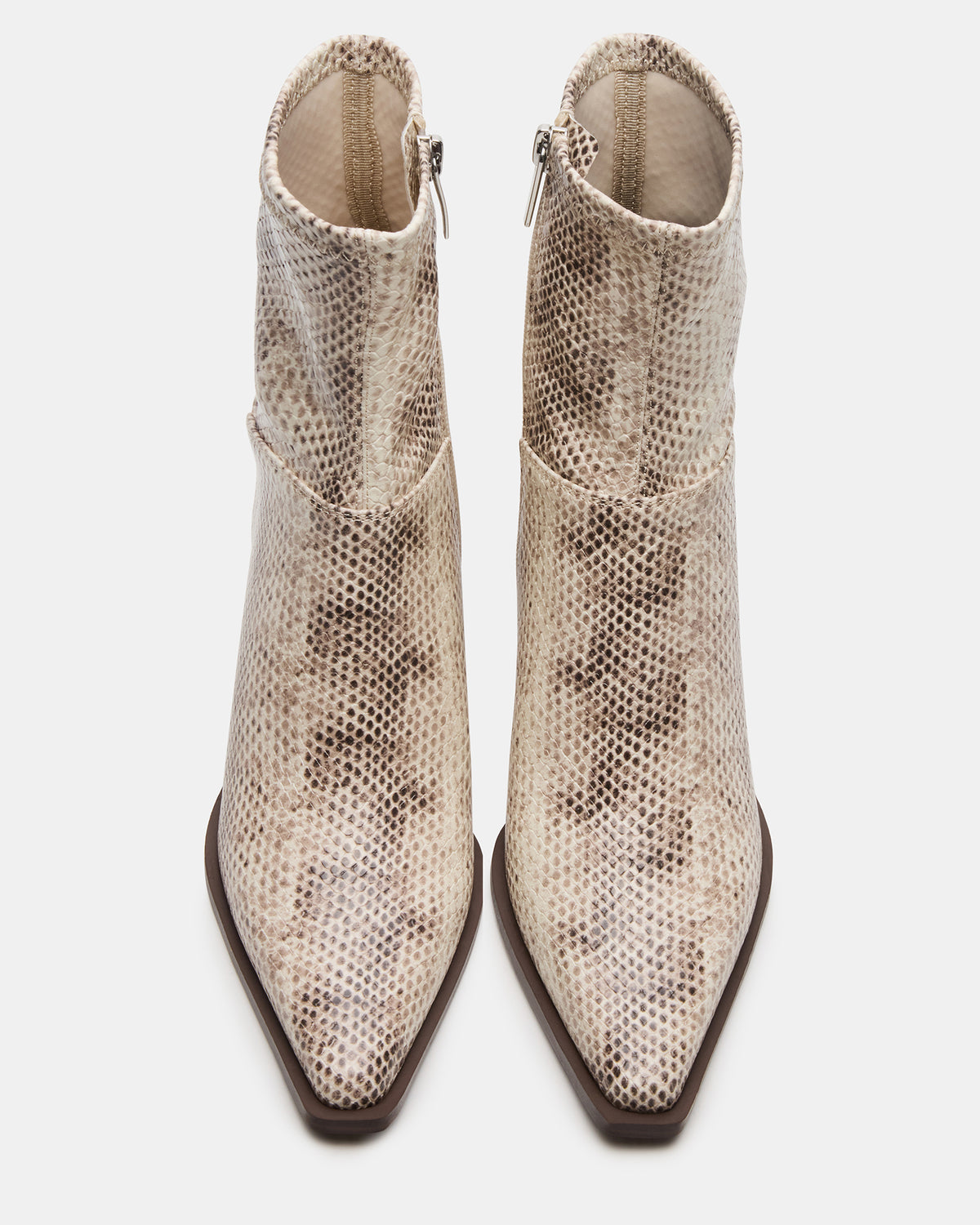STASIA Natural Snake Pointed-Toe Kitten Heel Women's Ankle Boot - Steve Madden