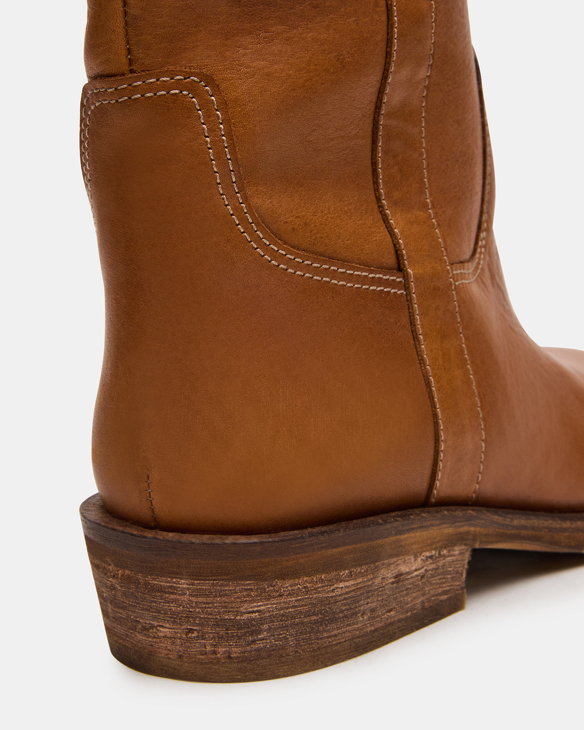 DUNSTER Tan Leather Wood Bottom Women's Boot - Steve Madden