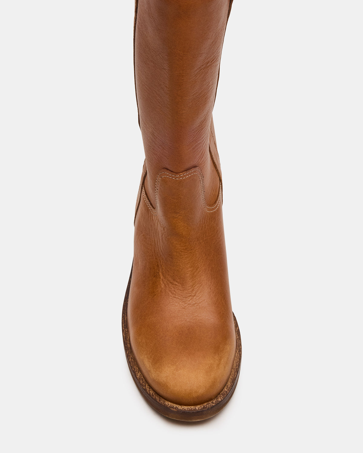 DUNSTER Tan Leather Wood Bottom Women's Boot - Steve Madden