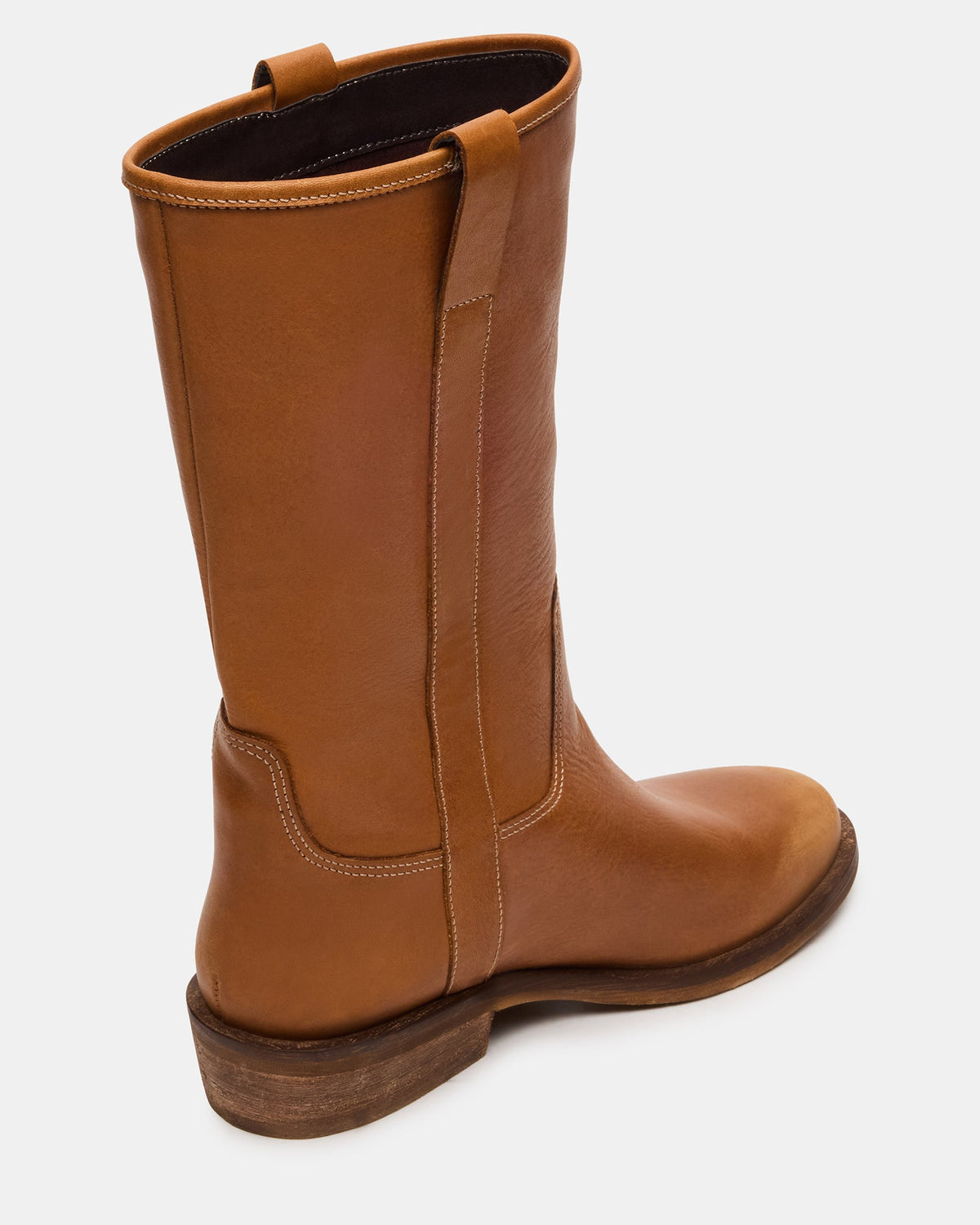 DUNSTER Tan Leather Wood Bottom Women's Boot - Steve Madden