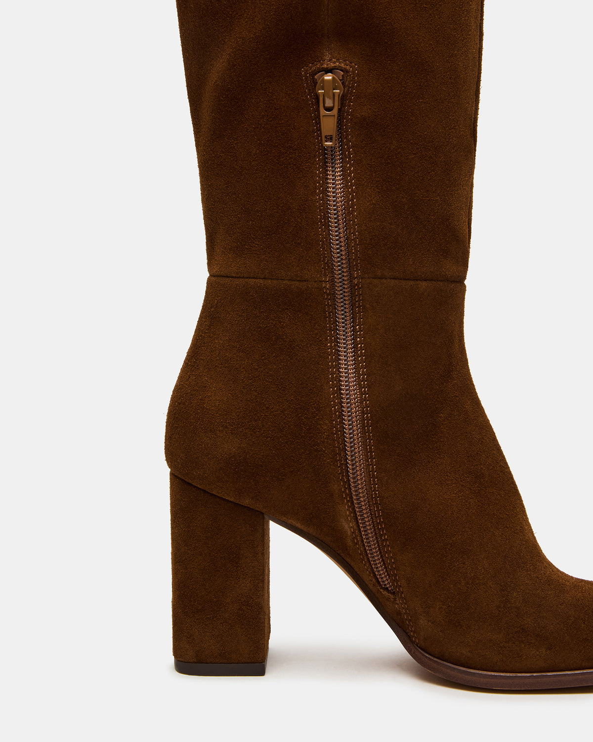 WINSLET Chestnut Suede Knee-High Block Heel Women's Boot - Steve Madden