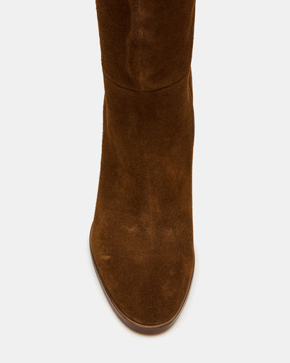 WINSLET Chestnut Suede Knee-High Block Heel Women's Boot - Steve Madden