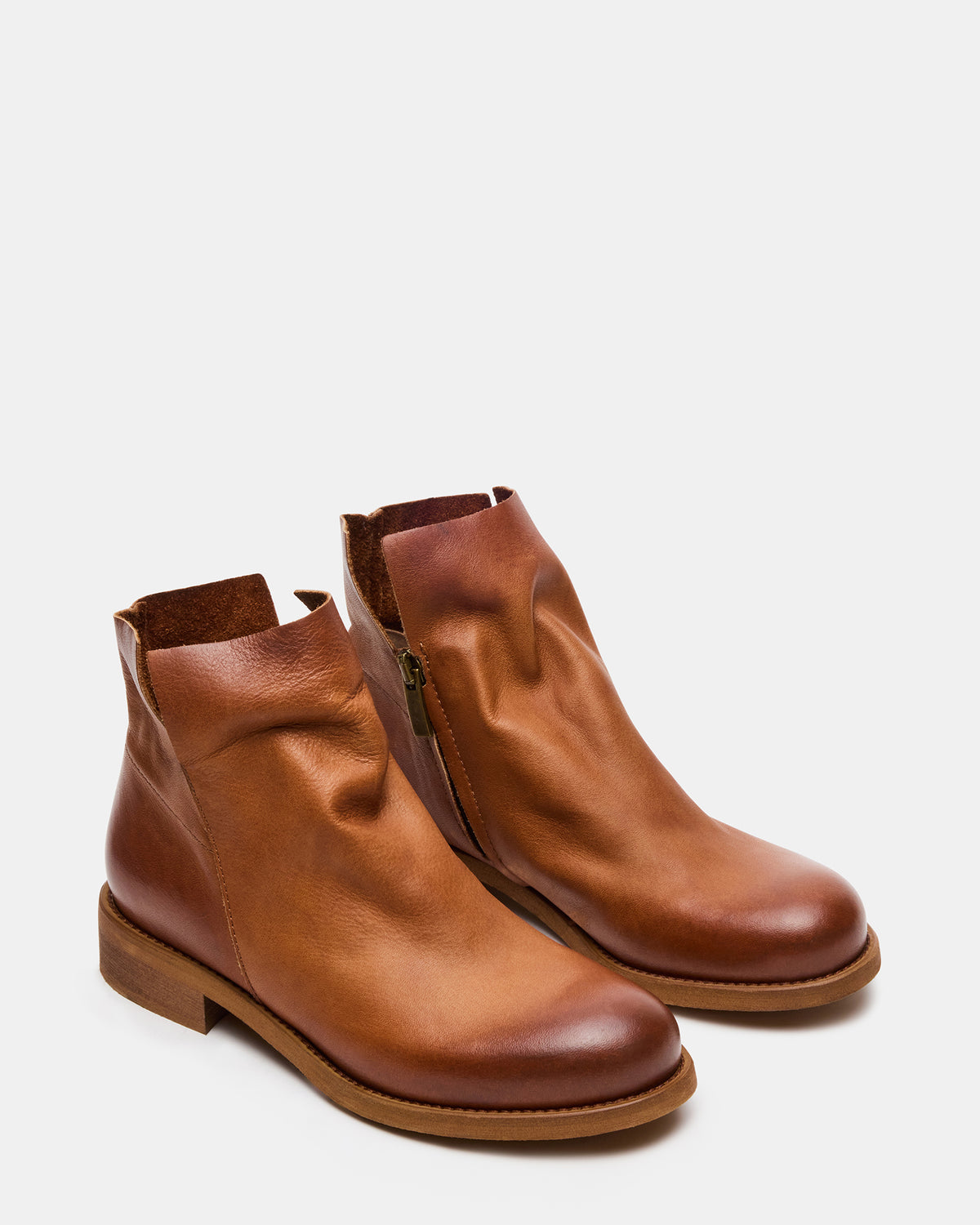 HUGHIE Tan Leather Women's Ankle Boot - Steve Madden
