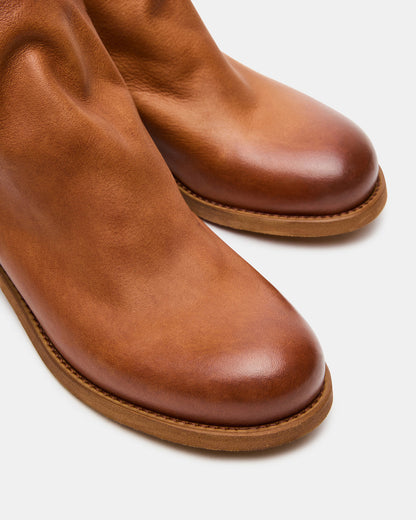 HUGHIE Tan Leather Women's Ankle Boot - Steve Madden