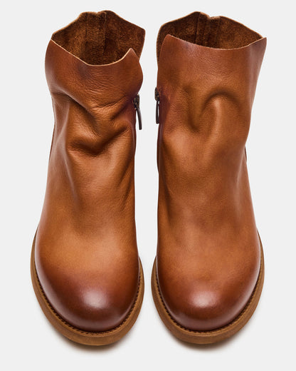 HUGHIE Tan Leather Women's Ankle Boot - Steve Madden