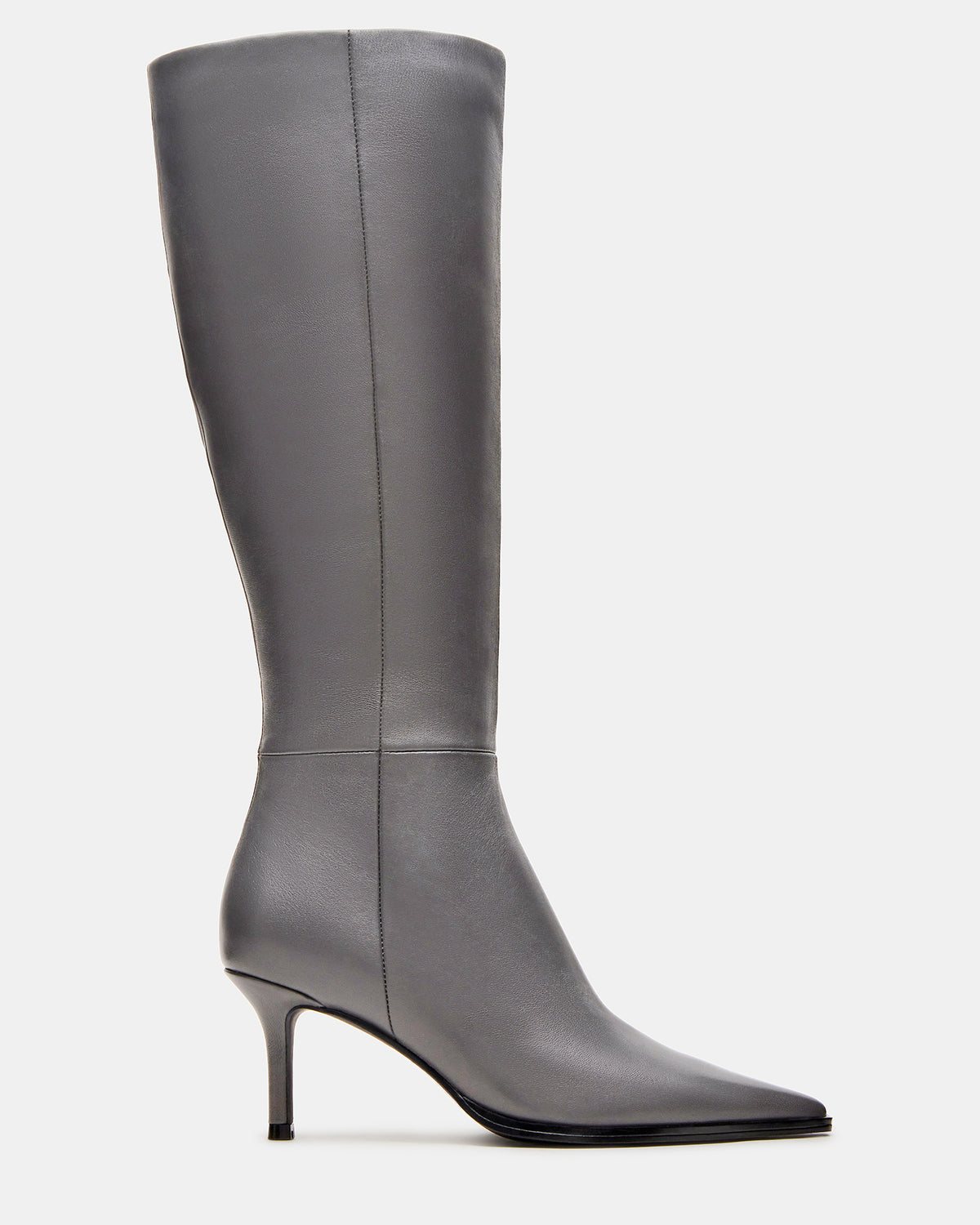 LINGO Grey Leather Pointed-Toe Knee-High Women's Boot - Steve Madden