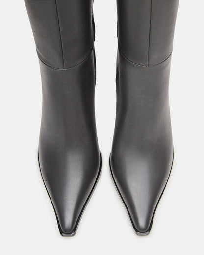LINGO Grey Leather Pointed-Toe Knee-High Women's Boot - Steve Madden