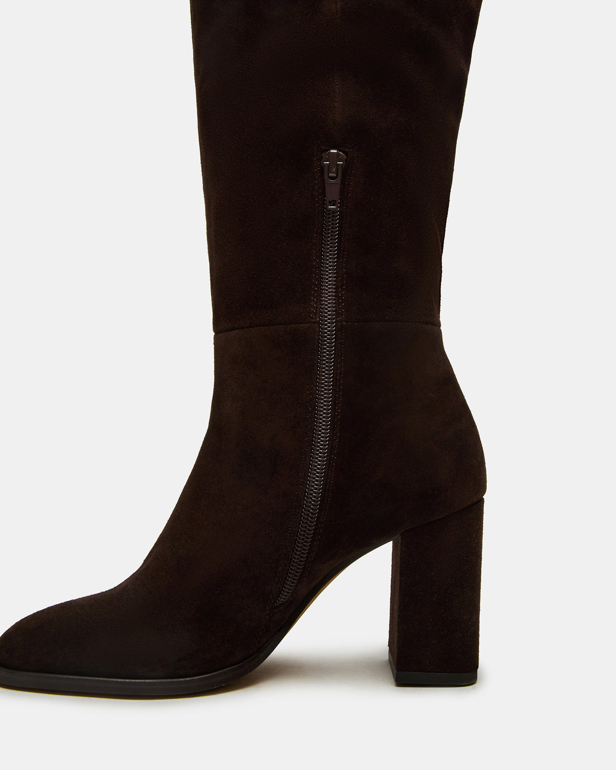 WINSLET Brown Suede Knee-High Block Heel Women's Boot - Steve Madden
