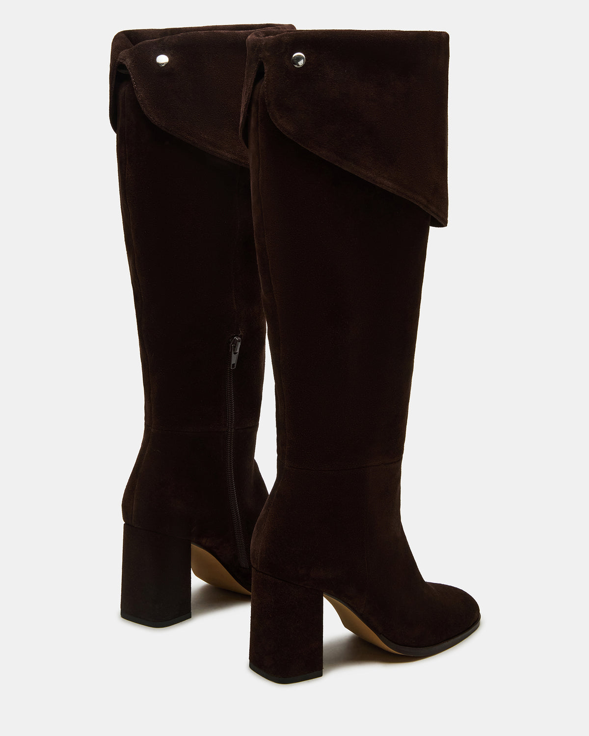 WINSLET Brown Suede Knee-High Block Heel Women's Boot - Steve Madden