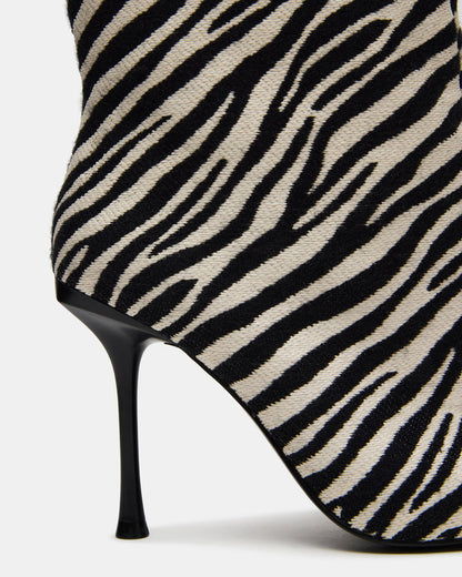 ALLURING Zebra Over-The-Knee Square-Toe Heeled Women's Boot - Steve Madden