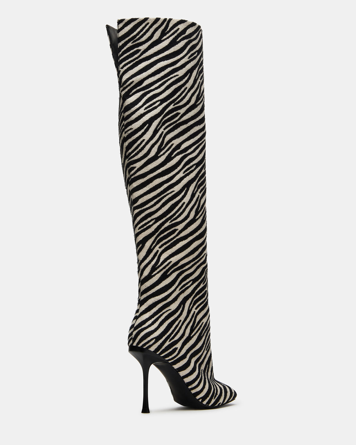 ALLURING Zebra Over-The-Knee Square-Toe Heeled Women's Boot - Steve Madden