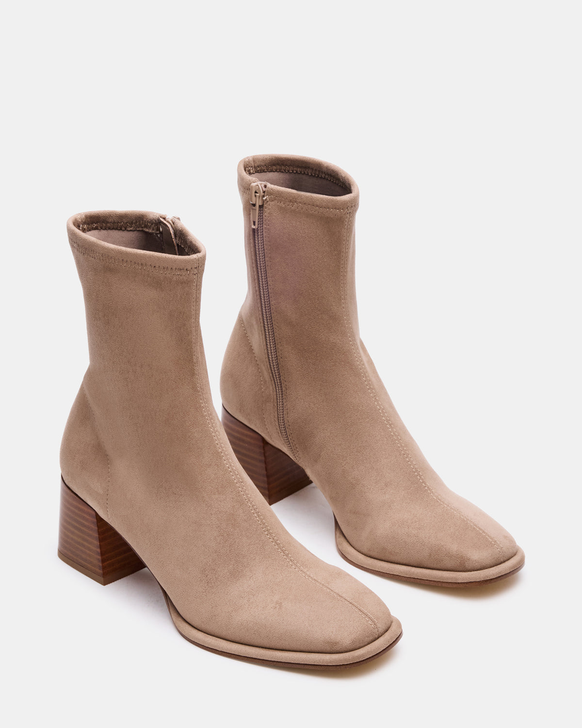 PAMMY Taupe Square-Toe Block Heel Women's Ankle Boot - Steve Madden
