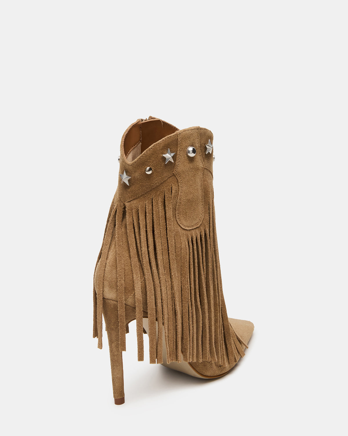 FALTER Chestnut Suede Pointed-Toe Fringe Western Women's Ankle Boot - Steve Madden