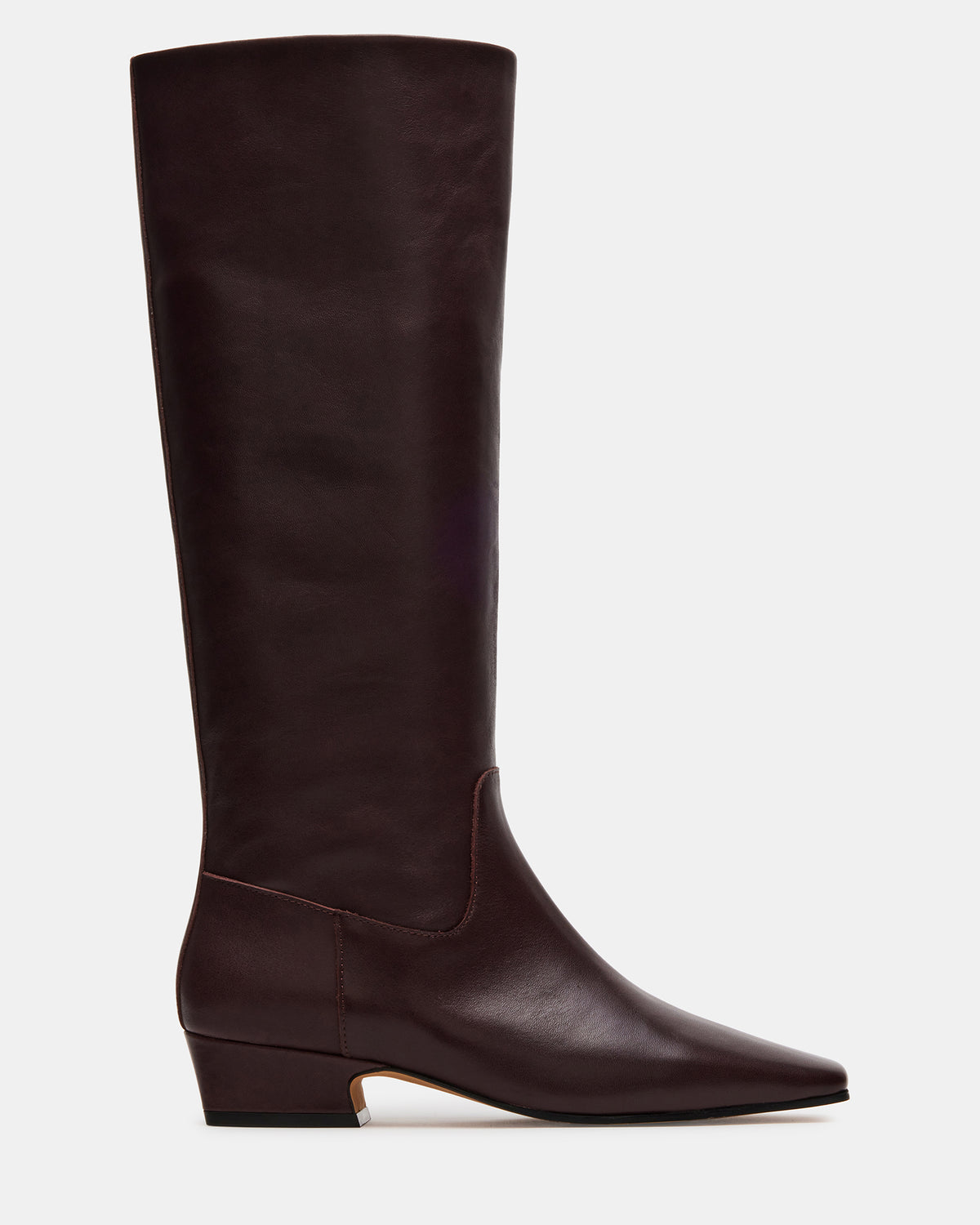 GWYNETH Brown/Red Leather Square Toe Boot | Women's Boots - Steve Madden