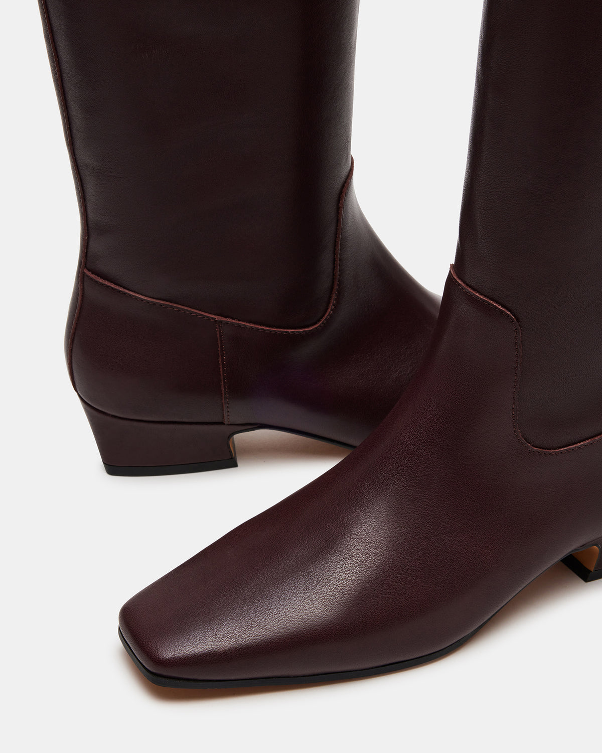 GWYNETH Brown/Red Leather Square Toe Boot | Women's Boots - Steve Madden