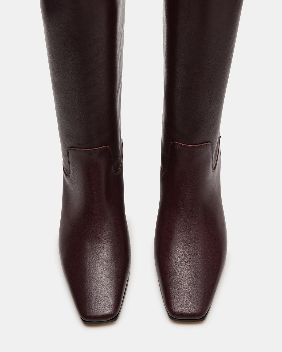 GWYNETH Brown/Red Leather Square Toe Boot | Women's Boots - Steve Madden