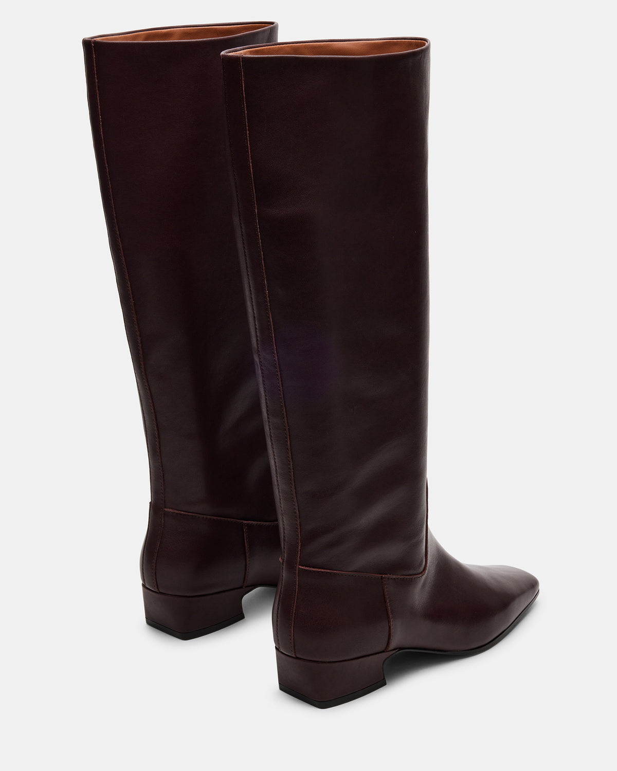GWYNETH Brown/Red Leather Square Toe Boot | Women's Boots - Steve Madden