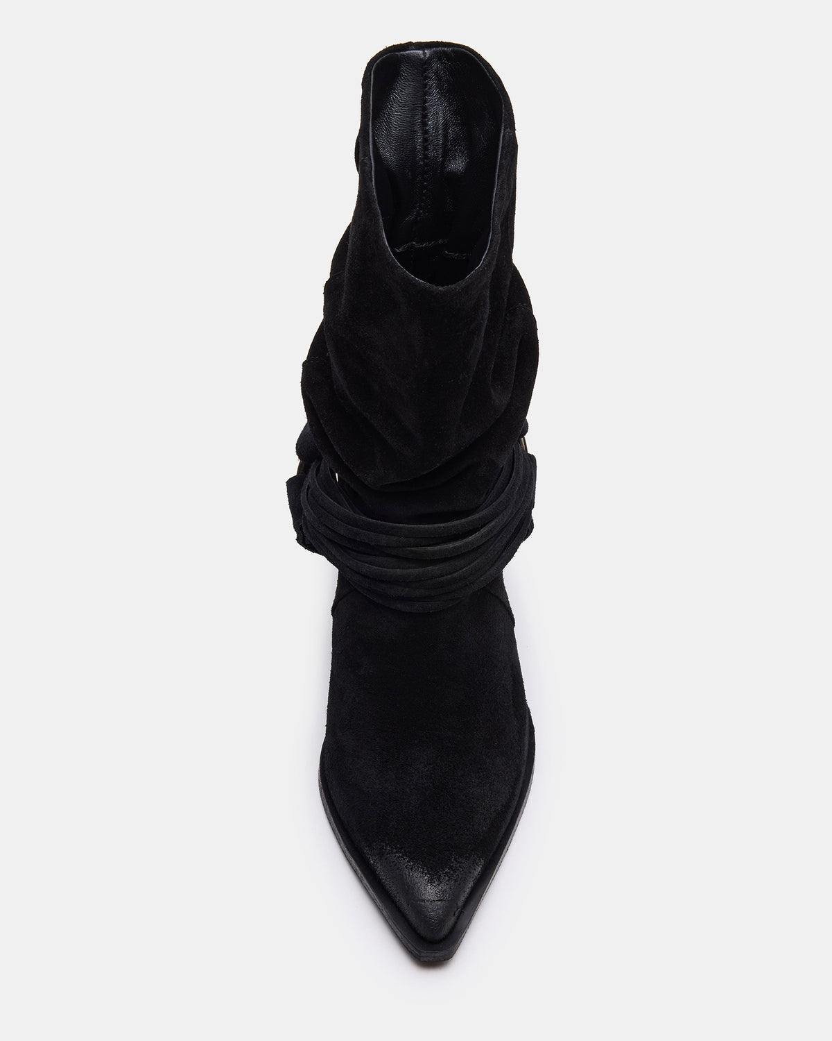 LAUPER Black Pointed-Toe Heeled Buckle Women's Ankle Boot - Steve Madden