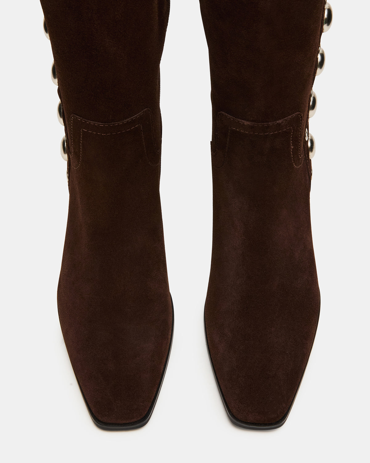 DINGO Brown Suede Studs Knee-High Square-Toe Women's Boot - Steve Madden
