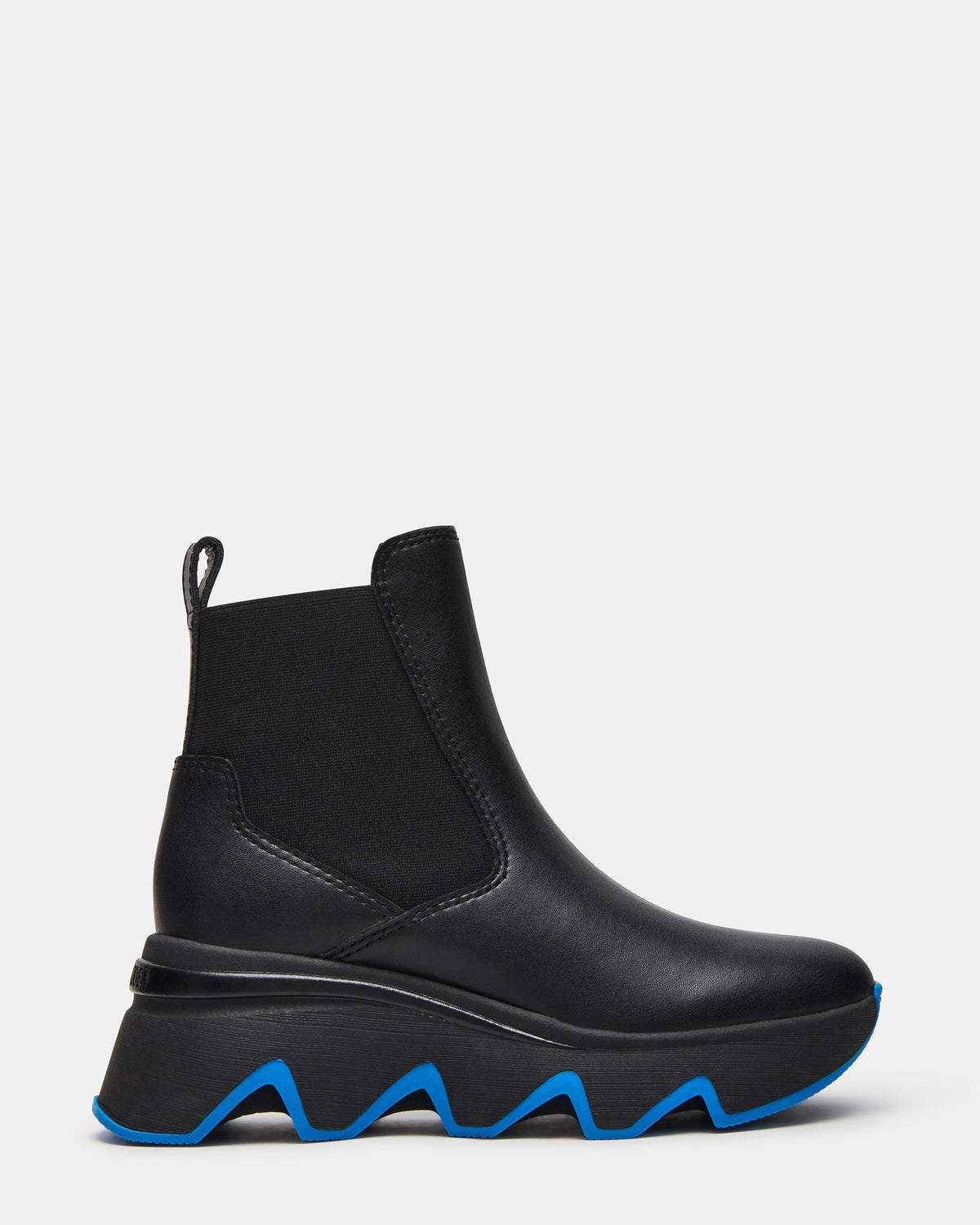 BREAKAWAY Black Leather Lug Platform Women's Ankle Boot - Steve Madden