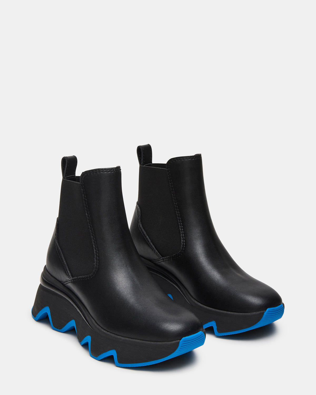 BREAKAWAY Black Leather Lug Platform Women's Ankle Boot - Steve Madden