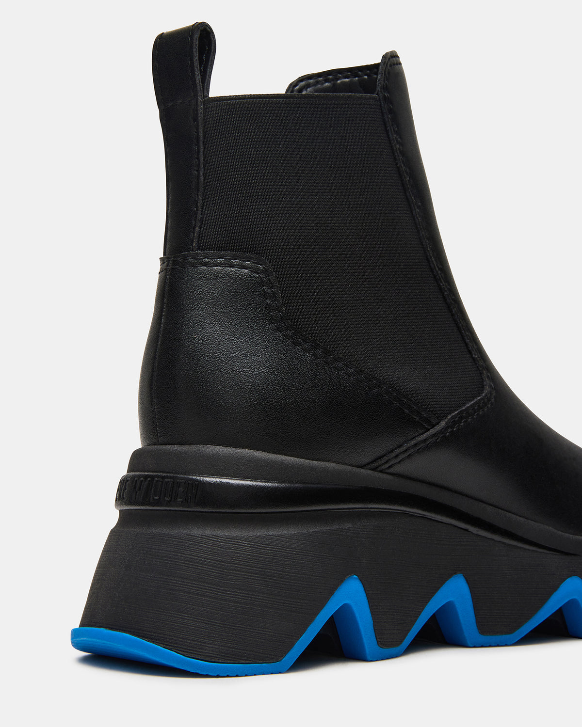 BREAKAWAY Black Leather Lug Platform Women's Ankle Boot - Steve Madden