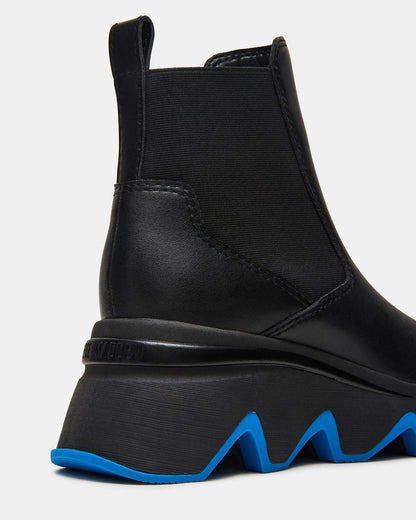 BREAKAWAY Black Leather Lug Platform Women's Ankle Boot - Steve Madden