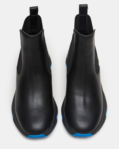 BREAKAWAY Black Leather Lug Platform Women's Ankle Boot - Steve Madden