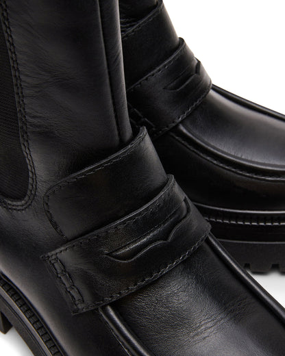 CONWAY Black Leather Platform Lug Chelsea Women's Ankle Boot - Steve Madden